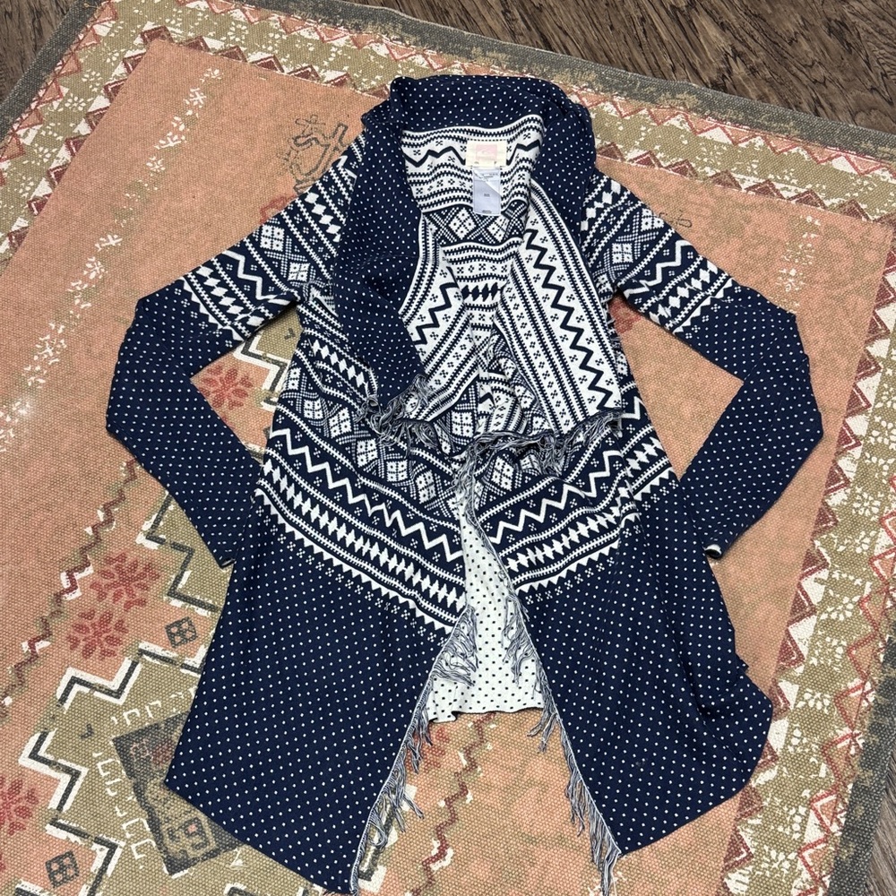 NWOT Quiksilver Navy and White Geometric Women's Blazer